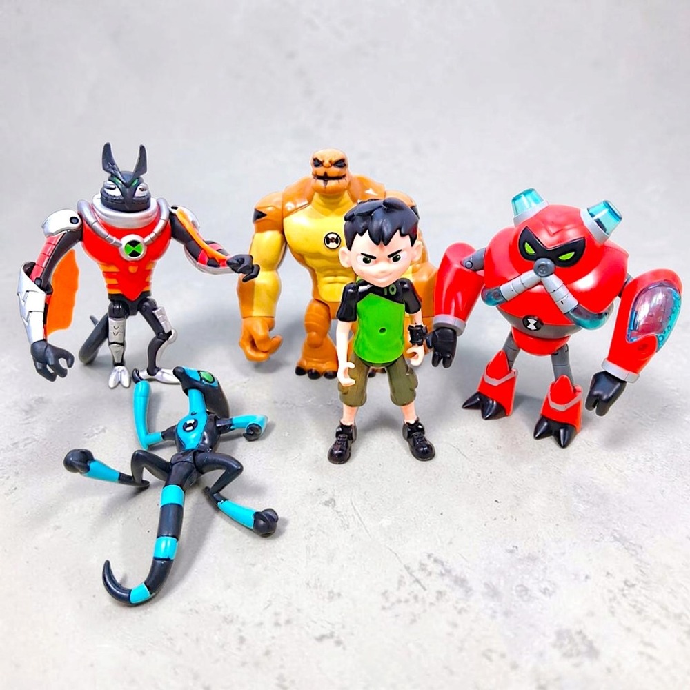 Ben 10 Action Figure Lot Humungousaur Overflow XLR8 Omni-Kix Jetray Ben Tennyson